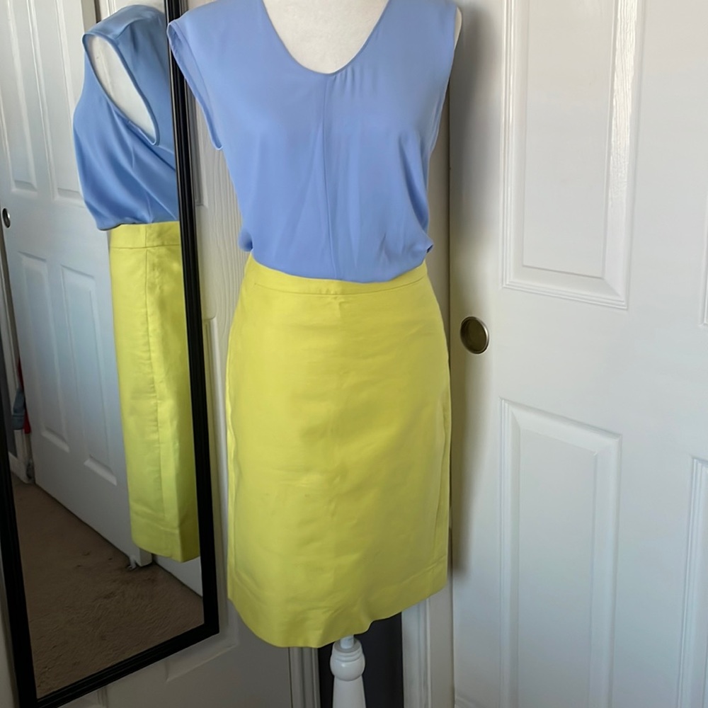 J.Crew No. 2 pencil skirt in yellow.